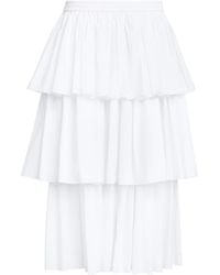 Alaïa - Cotton Tiered Midi Skirt - Lyst