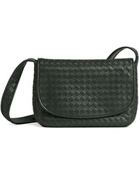 Bottega Veneta - Leather Intrecciato Veneto Messenger Bag - Lyst