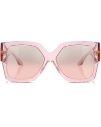 Versace - Crystal-Embellished Rectangle Sunglasses - Lyst