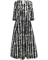 Max Mara - Cotton Abstract Print Midi Dress - Lyst