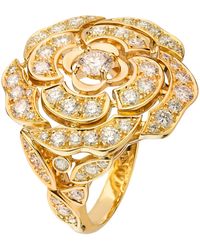 CHANEL - And Diamond Camélia Ring - Lyst