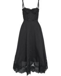 Zimmermann - Linen-Silk Hypnotic Midi Dress - Lyst
