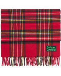 Barbour - X Ganni Wool Tartan Scarf - Lyst