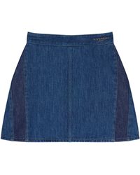 Givenchy - Inverted Seam-Detail Denim Mini Skirt - Lyst