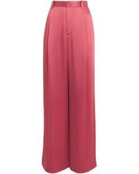 LAPOINTE - Satin Pleated Wide-Leg Trousers - Lyst
