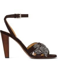 Ralph Lauren - Suede Ryne Heeled Sandals 95 - Lyst
