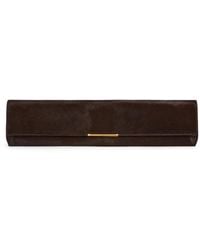 Balmain - Long Leather Pony-Effect Clutch Bag - Lyst