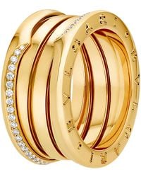 BVLGARI - And Diamond B.Zero1 Three-Band Ring - Lyst