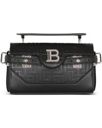 Balmain - Embossed Leather B-buzz 19 Cross-body Bag - Lyst