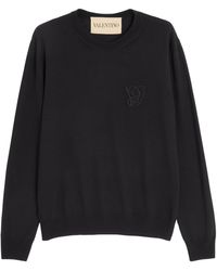 Valentino Garavani - Virgin Wool Monogram Sweater - Lyst