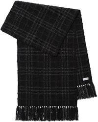 Burberry - Cashmere-Silk-Wool Embellished Check Scarf - Lyst