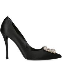 Roger Vivier - Satin Flower Strass Pumps 100 - Lyst