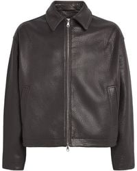 Cole Buxton - Bomber Shrunken Leather Jacket - Lyst