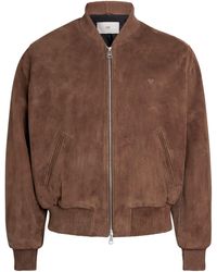 Ami Paris - Suede Ami De Coeur Bomber Jacket - Lyst