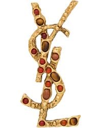 Saint Laurent - Embellished Cassandre Brooch - Lyst
