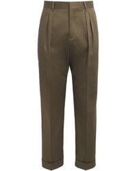 Paul Smith - Cotton-Blend Pleated Wide-Leg Trousers - Lyst