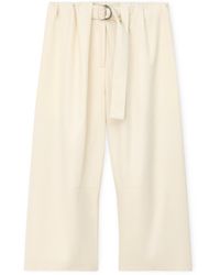 Loewe - Cropped Belted Trousers - Lyst