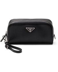 Prada - Saffiano Leather Logo Pouch - Lyst