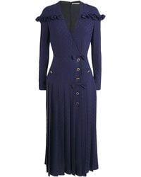 Alessandra Rich - Silk Pleated Midi Dress - Lyst