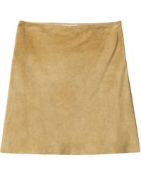 Miu Miu - Waxed Suede Mini Skirt - Lyst