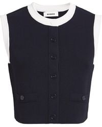 Sandro - Sleeveless Cropped Cardigan - Lyst