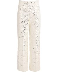 Sandro - Cotton-Blend Sequin Straight Trousers - Lyst