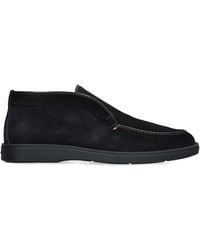 Santoni - Suede Detroit High-Top Loafers - Lyst