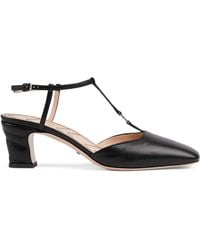 Gucci - Leather Double G Slingback Pumps 55 - Lyst