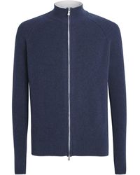 Eleventy - Wool Zip-Up Cardigan - Lyst