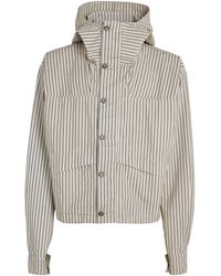 424 - Cotton Stripe Cropped Parka Jacket - Lyst