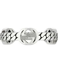 Gucci - Sterling Silver Interlocking G Ring - Lyst