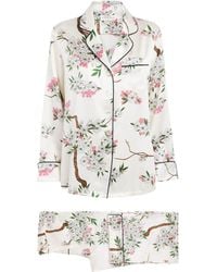 Olivia Von Halle - Silk Floral Lila Pyjama Set - Lyst