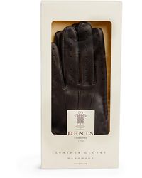 Bark Brown//Beige Dents Mens Helston Deerskin Leather Gloves