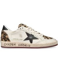 Golden Goose - Leather-Pony Hair Ballstar Sneakers - Lyst