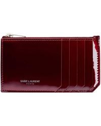 Saint Laurent - Patent Leather Zipped Coin And Card Holder - Lyst