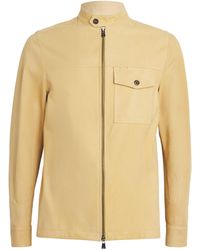 Isaia - Lamb Suede Zip-Up Overshirt - Lyst