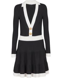 Balmain - Knitted Mini Dress - Lyst
