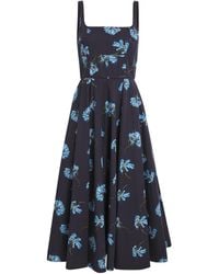 Emilia Wickstead - Cotton Floral Midi Dress - Lyst
