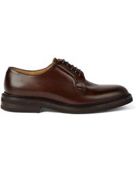 Brunello Cucinelli - Aged Calfskin Derby Shoes - Lyst
