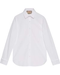 Gucci - Cotton Poplin Shirt With Double G - Lyst