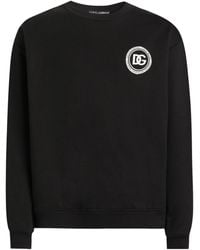 Dolce & Gabbana - Cotton Logo-Patch Sweatshirt - Lyst