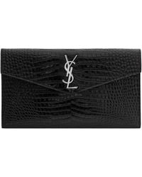 Saint Laurent - Leather Uptown Clutch Bag - Lyst