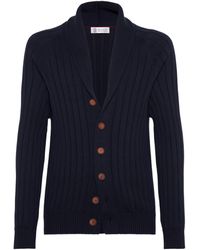 Brunello Cucinelli - Cotton Rib-knit Cardigan - Lyst