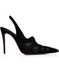 Christian Louboutin - Circus Max Suede-Mesh Slingback Pumps 100 - Lyst