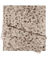 Brunello Cucinelli - Cashmere Lynx-Print Scarf - Lyst