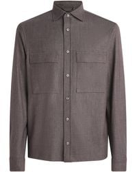Paul & Shark - Wool-Silk-Linen-Blend Overshirt - Lyst