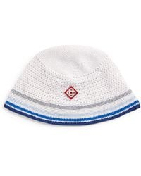 CASABLANCA - Crochet Metallic-Stripe Beanie - Lyst