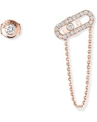 Messika - Rose Gold And Diamond Move Uno Earrings - Lyst