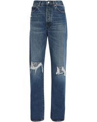 FRAME - Distressed The Vertical Straight Jeans - Lyst