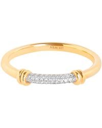 Astrid & Miyu - Plated Pavé Knot Ring - Lyst